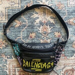 Balenciaga Black Arena Leather Graffiti Explorer Belt
Bag